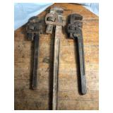 3 large pipe wrenches