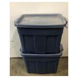 2 Rubbermaid 18 gallon roughneck storage totes