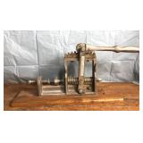 Vintage vise on wood base