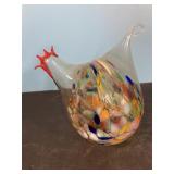 Vintage art glass rooster piece-5 1/2" tall