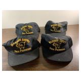 Four Madison County IL Pork Producers hats