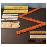 Advertising yard sticks and a farm grain guide