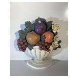 Vintage Cast Iron Floral Fruit Door Stop