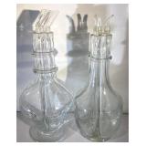 RARE vintage glass multi-chamber whiskey decanters