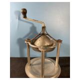 Antique aluminum hand crank juicer