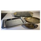 Vintage trays and a cutting boad