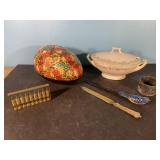 Chinese Calculator, China Bowl with Lid, 2