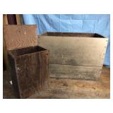 2 wooden boxes
