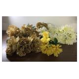Silk peonies & daisies bunches