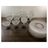 Vintage English Hobnail Westmoreland black & clear