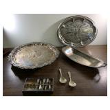 Vintage silver plate platters and more