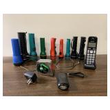 Flashlights, phone, tape measure