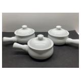 White Porcelain Onion Soup Bowl Set