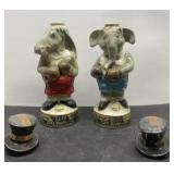 1964 Jim Beam Political Donkey & Elephant-corks