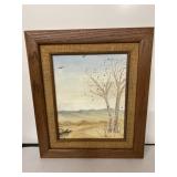 Vintage canvas oil painting framed 12x14