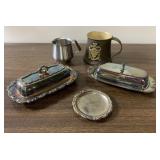Vintage silverplate and stainless items