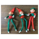 Vintage Christmas elf ornaments