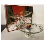 Gorham Winter Follies Snowman Trio Pedestal tray