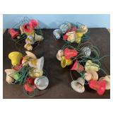 Mid Century Modern plastic bell Christmas lights-