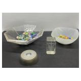 Marbles, Crystal Mikasa Bowl, Paper Weight, &