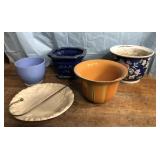 Vintage and modern ceramic planters