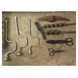 Antique bits, pic ax head, also more vintage tools