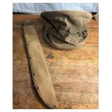 Antique military machete holder (empty) & water