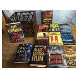 Crate of hardback novels-John Grisham, James