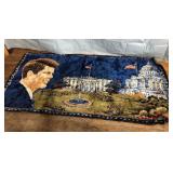 1965 P&C Italy John F Kennedy velvet hanging rug