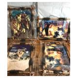 4 16"x21" Native American wall hangings