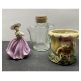 Vintage Bowl, figurine planters and more