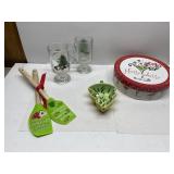 Christmas Plates, Glasses, and More