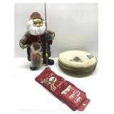 Arcoroc France Clear Glass Christmas Tree Painted