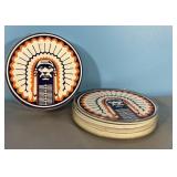 RARE Vintage Illini Indian coaster sets-Creative
