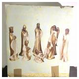 Vintage ceramic nativity set still in box and foam