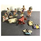 Cute polyresin figurines-tallest is 5 1/2" tall &