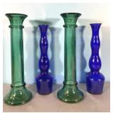 Vintage glass bud vases-8" tall