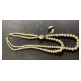 Vintage jewelry clip on earring necklace set