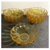 Vintage Hazel Atlas amber glass bowls