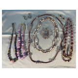 Vintage costume jewelry necklaces clip on earrings