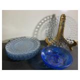 Mid Century Modern Anchor Hocking blue tint bubble