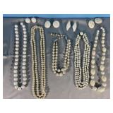 Vintage necklace & clip on earrings sets