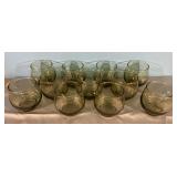 Vintage brown glass 3" juice glasses