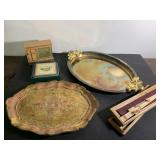 Vintage silverplate, coasters, chopstick set more