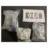 NEW receptacle cover, white metal outlet