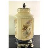 Vintage painted glass fairy lamp electric 13" tall