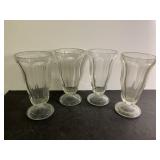 Retro glass parfait glasses