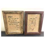 CUTE Raggedy Ann & Andy framed embroidered