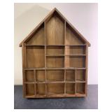 Vintage wood shadow box house-12"x14"