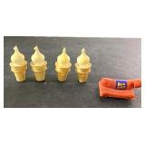 Vintage Dairy Queen 2" tall whistles & Hot Dog